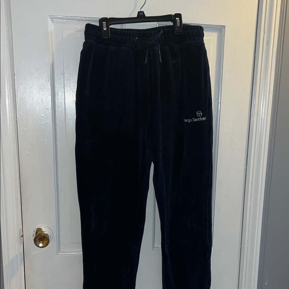 Sergio Tacchini Navy Blue Velour Pants